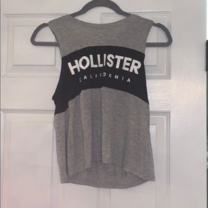 Hollister grey black and white tank top